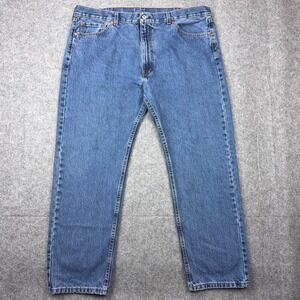 Levi's Jeans Mens 42x30 Blue 505 Regular Fit Straight Leg Cotton Denim Workwear